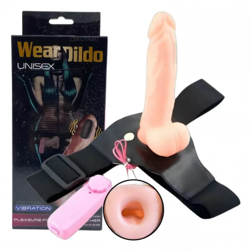 🖤 Arnés con Dildo Hueco y Vibración – Potencia y Placer Compartido