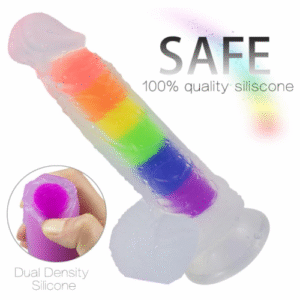 Consolador Transparente Arcoíris